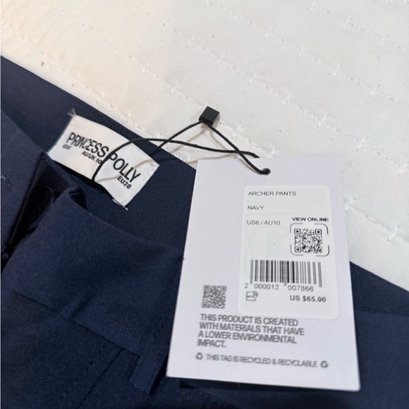 Princess Polly Navy Blue Wide Leg Pants NWT Size 6 - Picture 3 of 5